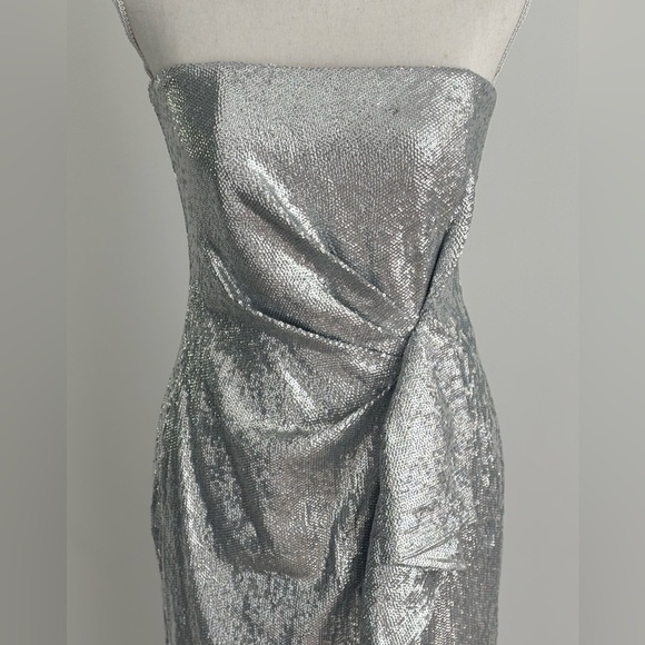 Rachel Zoe Shimmering Silver Strapless Dress - Picture 2 of 13